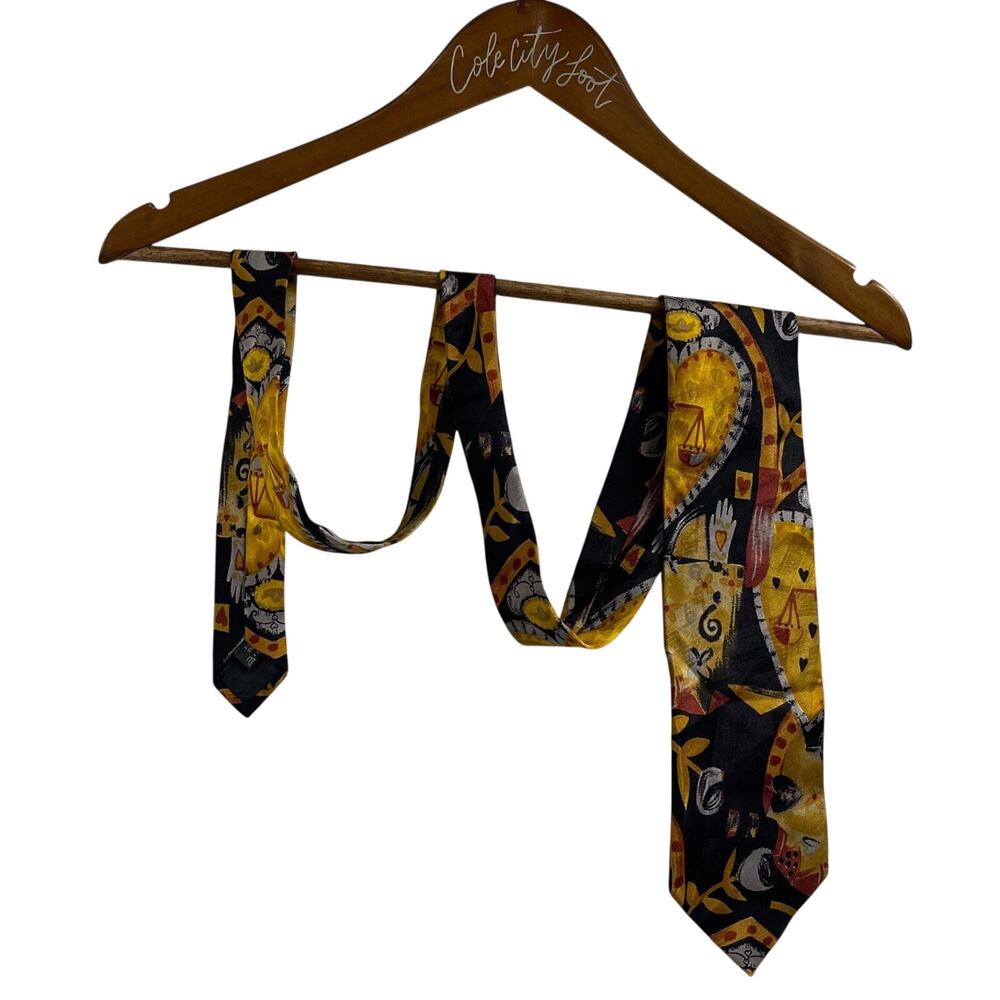Ermenegildo Zegna Neck Tie 100% Silk Hearts Scales Whimsy Designer